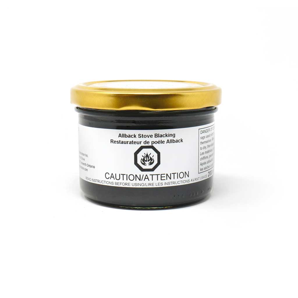 A jar of Allback Stove Blacking