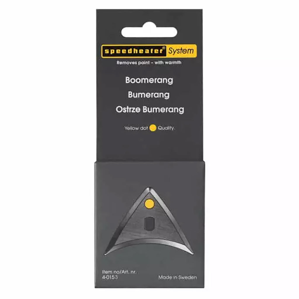 Speedheater Boomerang Scraper Blade in packaging.