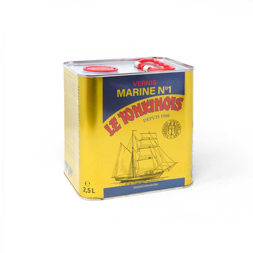 2.5 L can of Le Tonkinois Marine Nº1 varnish on a white background.