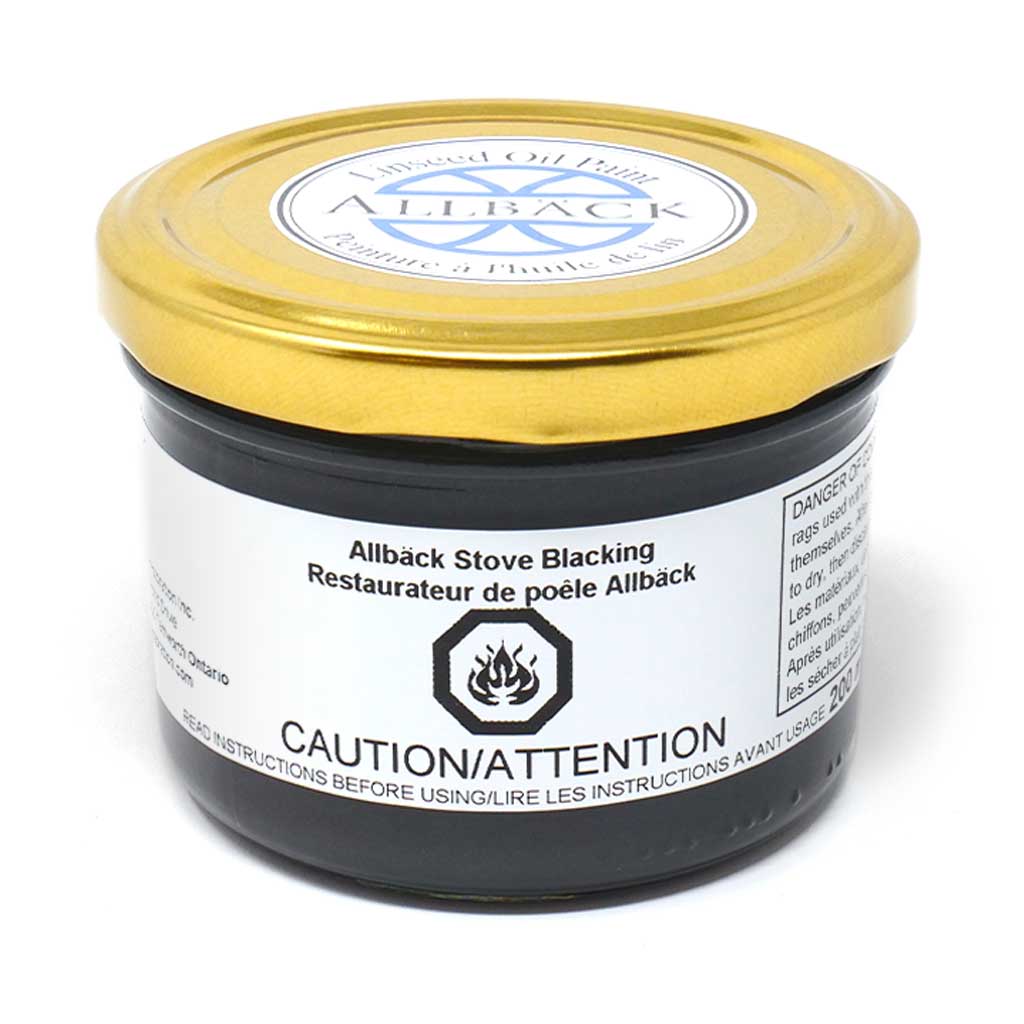 A jar of Allback Stove Blacking