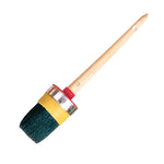 Round, natural bristle facade brush for large surfaces can hold a lot of paint.