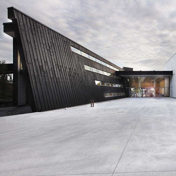 Black Pine Tar on modern architecture. Artipelag Museum, Stockholm.