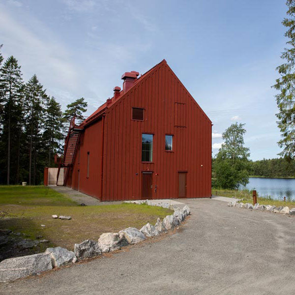 Red Pine Tar on Chalmers University Student Union Country House, Sweden.