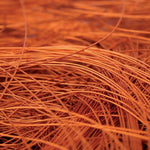 Close up view of copper fibres in the scouring pad