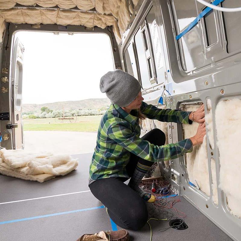 Havelock wool insulation for vans is just the right thickness for insulating your cargo van conversion, motorhome, mobile home, or trailer.