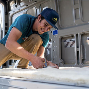 Easily cut Havelock Wool van insulation to fit in and around irregular-shaped cavities and obstructions.