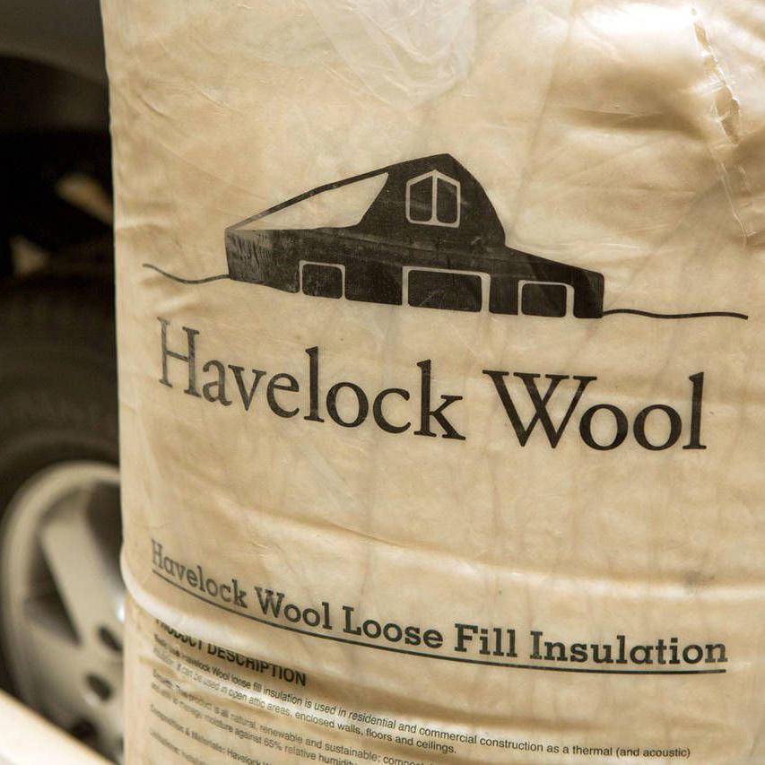 Havelock Wool loose-fill insulation comes compressed in bags for easy handling.